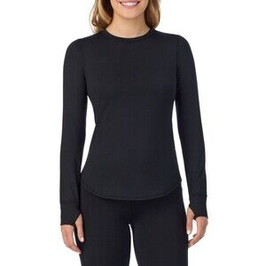Cuddl Duds Women's Climatecore Soft Long sleeve Crew Top Warm Layer Black  XXL